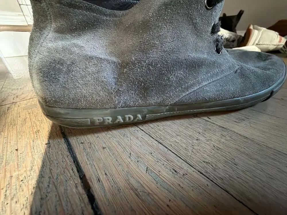 Prada Grey Suede Ankle Chukka Boots